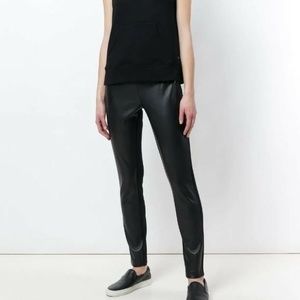 DKNY Women's Faux Leather Front Skinny Leg Legging